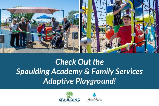 Children and families enjoy inclusive features of new adaptive playground at Spaulding Academy in Northfield, New Hampshire