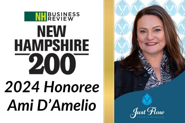Ami D'Amelio, Founder & President of Just Flow Events & Marketing, selected as 2024 New Hampshire 200 honoree by New Hampshire Business Review