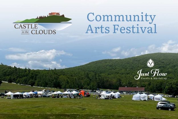 Community Arts Festival artist vendor booths and tents at Castle in the Clouds in Moultonborough, NH