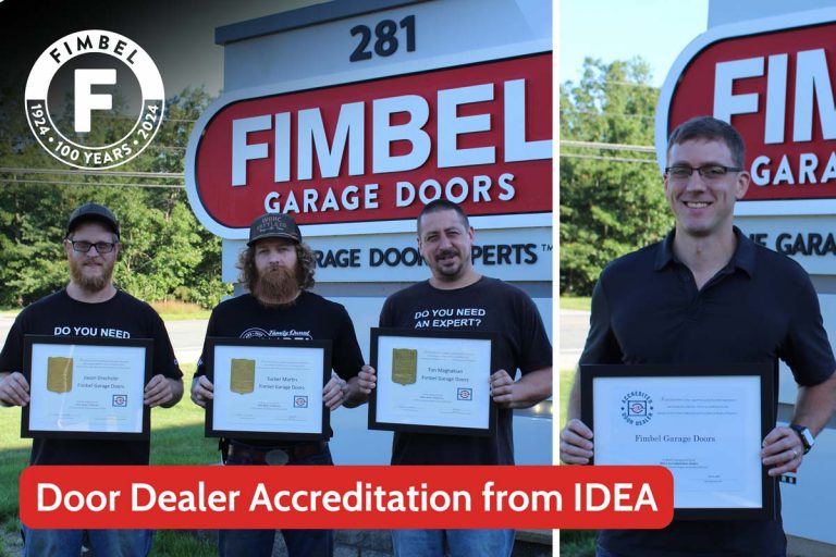 Fimbel Garage Doors team with IDEA accreditation and technical certifications